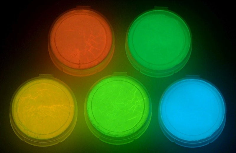 Art 'N Glow Fluorescent 5 Color Pack Glow in The Dark Pigment Powder - 12g Each, 60g Totalâ€¦ - Image 1